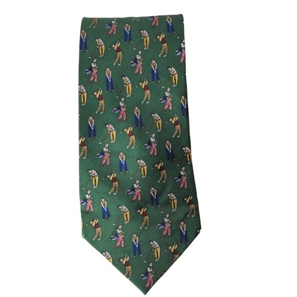 Museum Artifacts Golf Golfer Silk Necktie - Picture 4 of 6